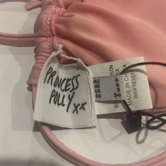 Princess Polly Haily Richard Halter Bikini Top Pink Lace Detail Size 2 - Picture 6 of 10